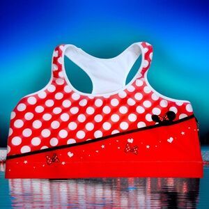Disney Minnie Mouse  Red Polka Dot Racerback  Sports Bra 2XL